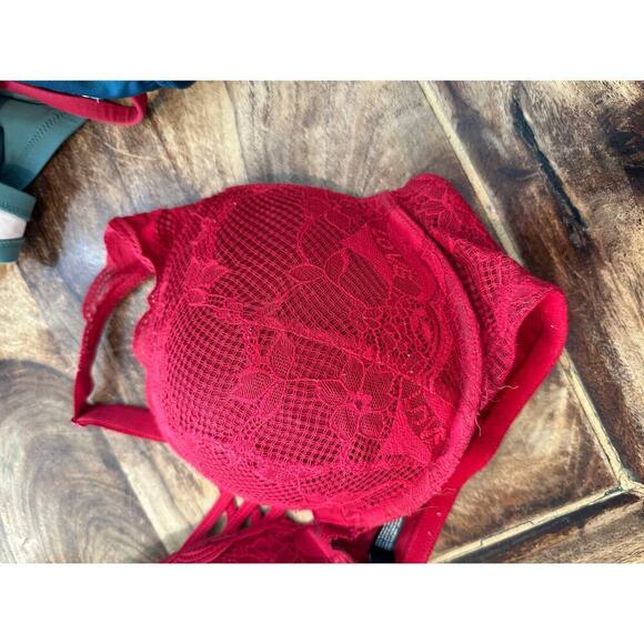 Torrid Curve Tattoo Lace Padded Convertible Strap Push Up Plunge Bra Size 40D - Picture 5 of 10